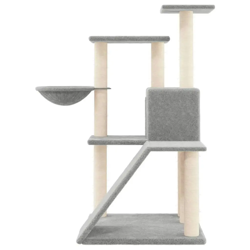 Cat Tree with Sisal Scratching Posts Light Grey 94 cm 171703