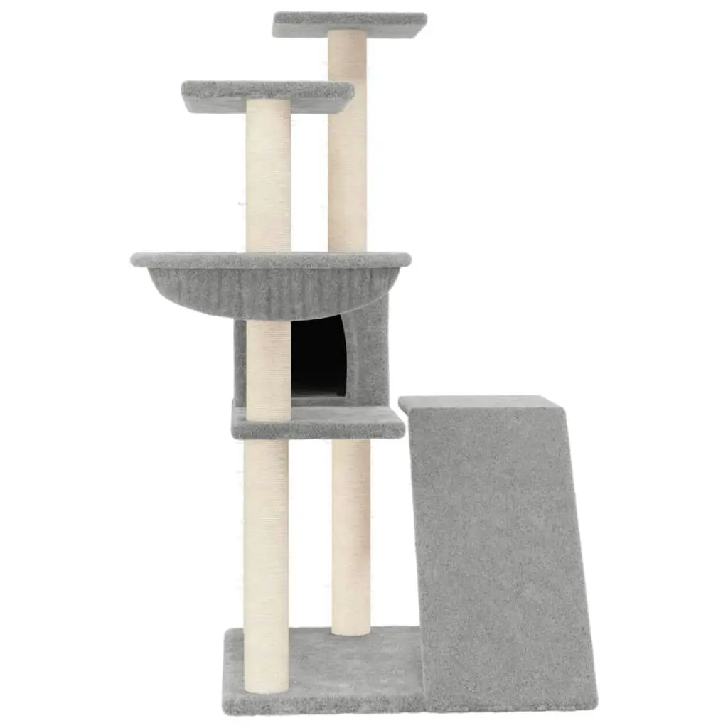 Cat Tree with Sisal Scratching Posts Light Grey 94 cm 171703