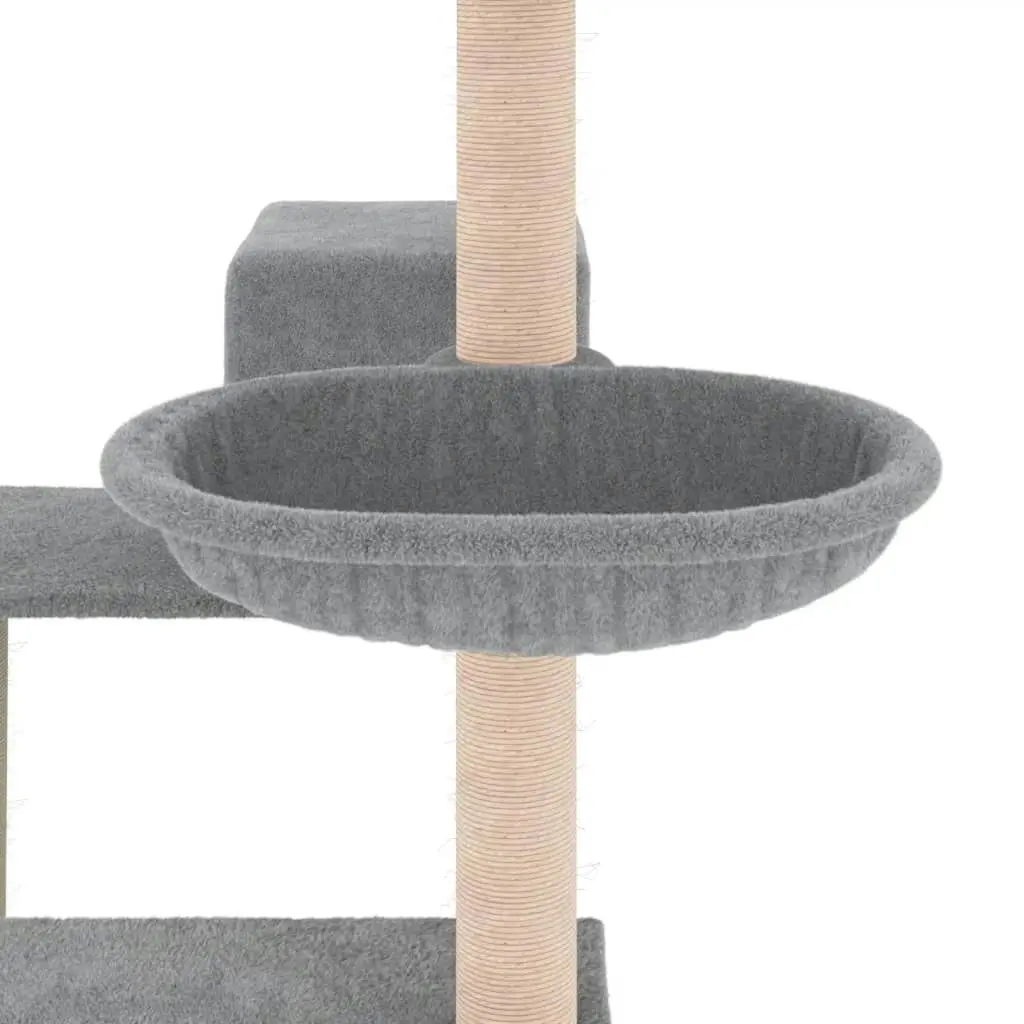 Cat Tree with Sisal Scratching Posts Light Grey 82.5 cm 172386