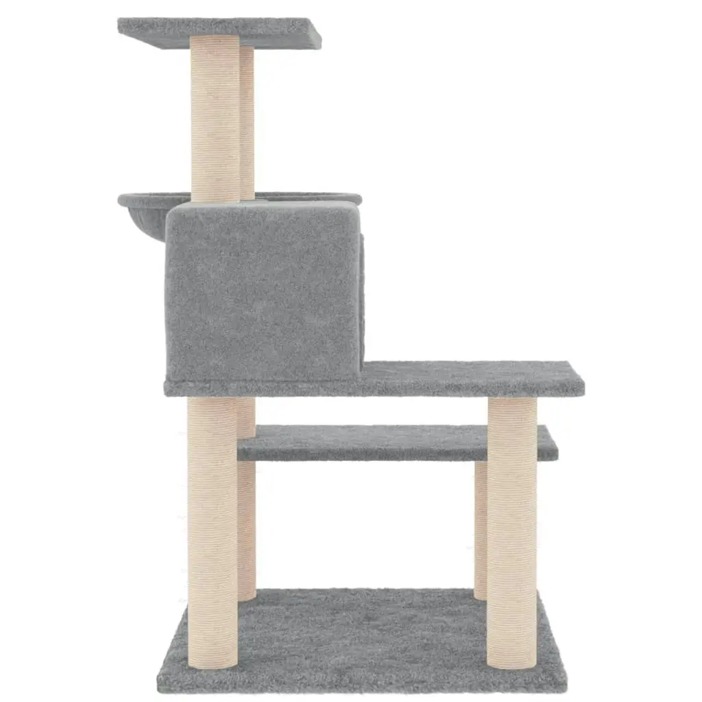 Cat Tree with Sisal Scratching Posts Light Grey 82.5 cm 172386