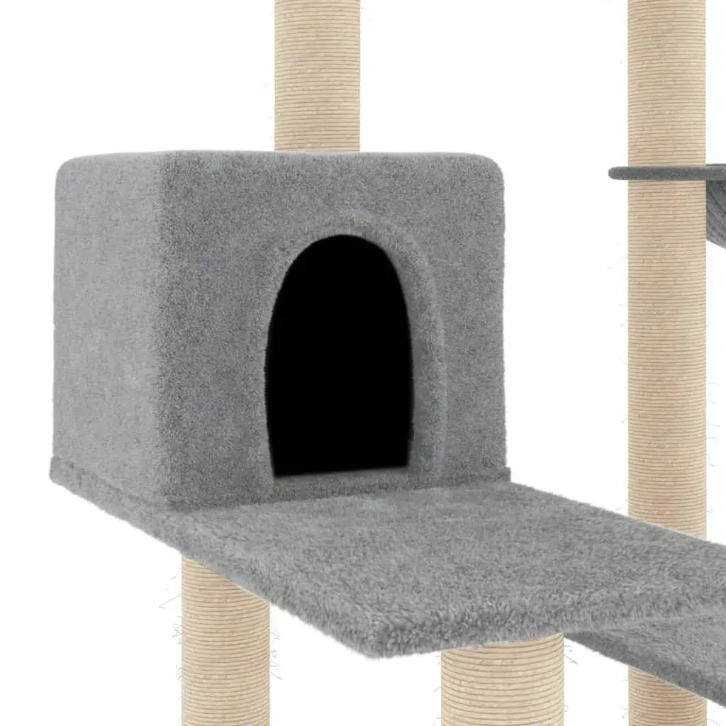 Cat Tree with Sisal Scratching Posts Light Grey 82.5 cm 172386