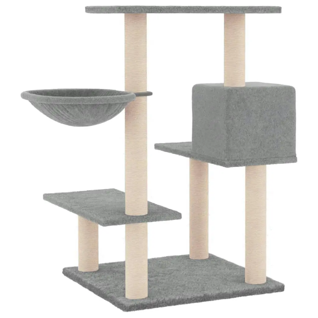 Cat Tree with Sisal Scratching Posts Light Grey 82.5 cm 172386