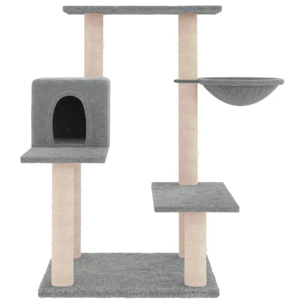 Cat Tree with Sisal Scratching Posts Light Grey 82.5 cm 172386