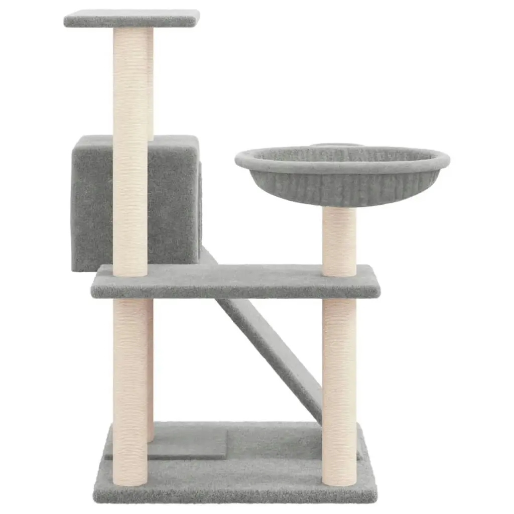 Cat Tree with Sisal Scratching Posts Light Grey 82 cm 171667