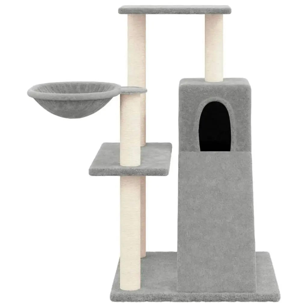 Cat Tree with Sisal Scratching Posts Light Grey 82 cm 171667