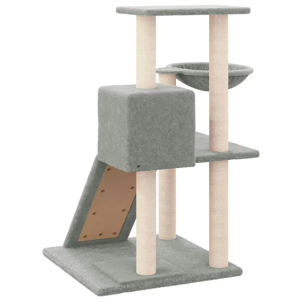 Cat Tree with Sisal Scratching Posts Light Grey 82 cm 171667