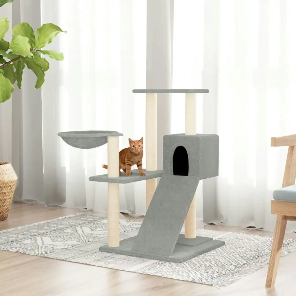 Cat Tree with Sisal Scratching Posts Light Grey 82 cm 171667