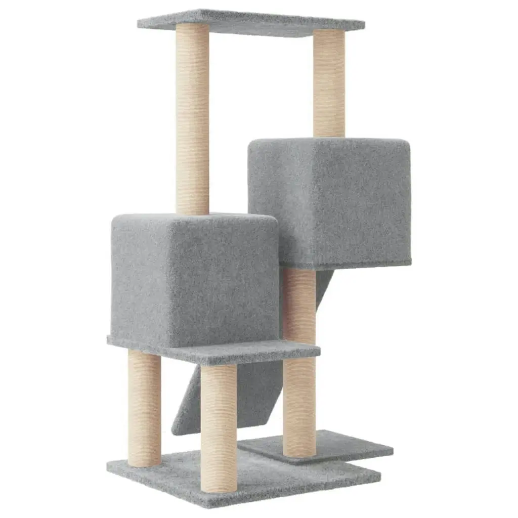 Cat Tree with Sisal Scratching Posts Light Grey 82 cm 171778