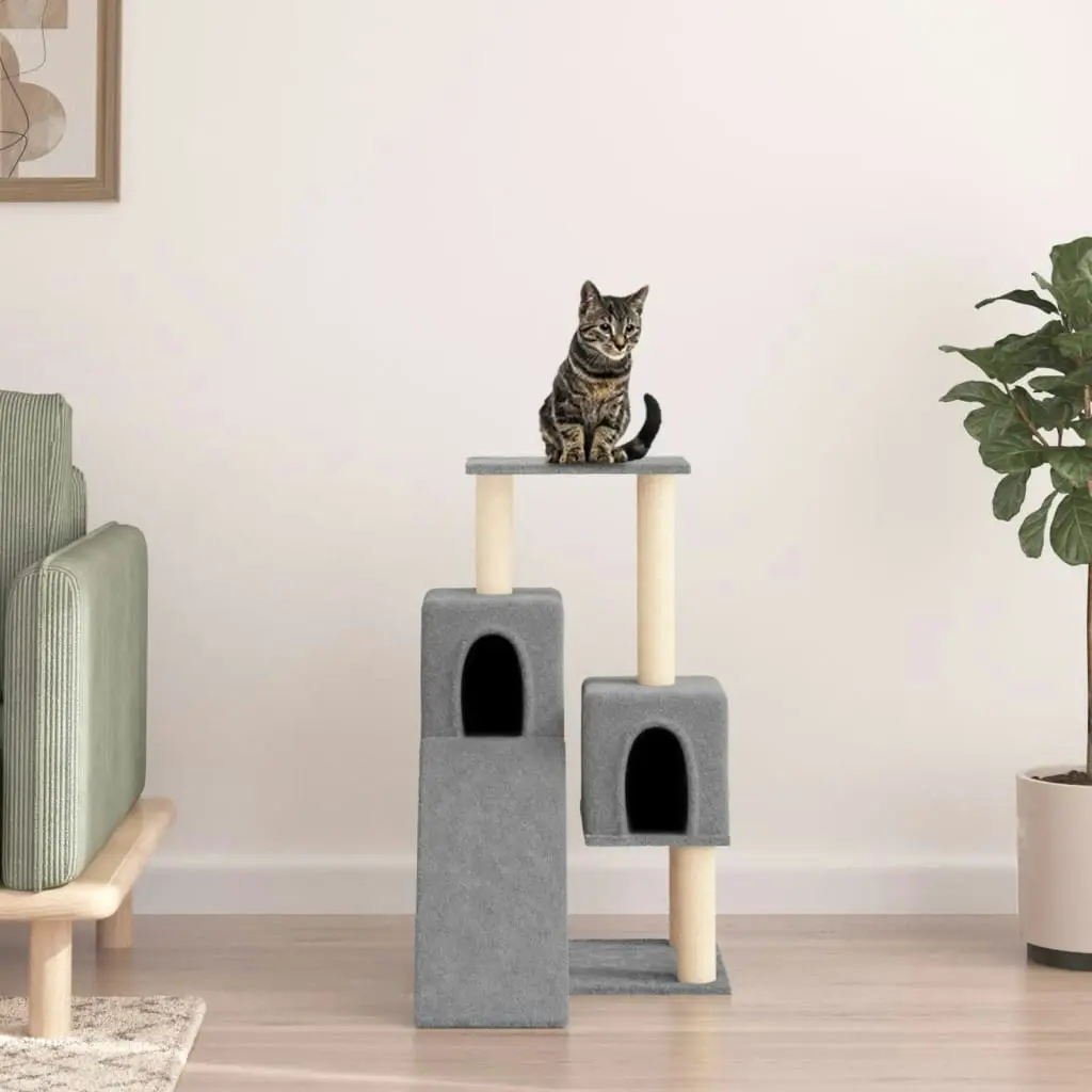 Cat Tree with Sisal Scratching Posts Light Grey 82 cm 171778