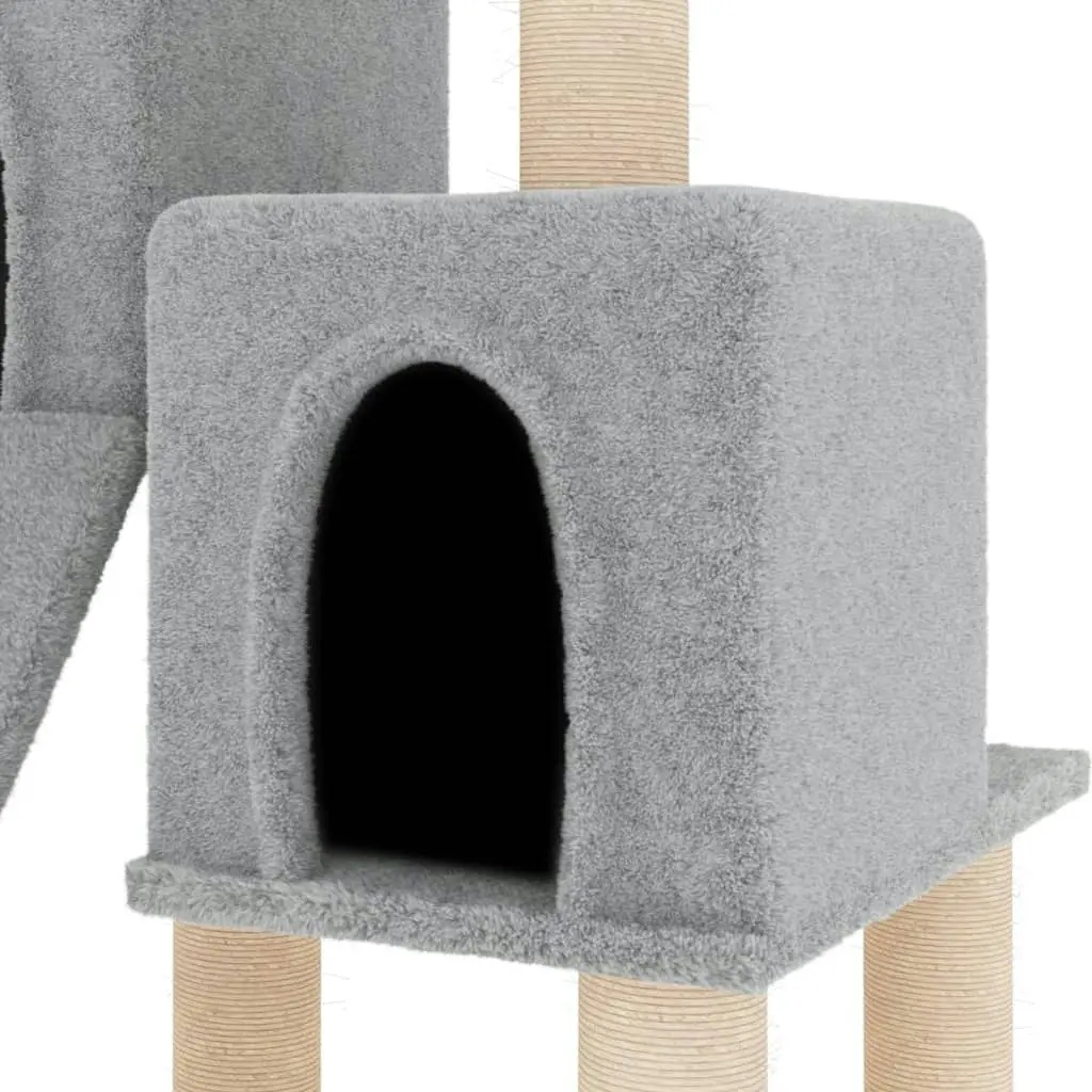 Cat Tree with Sisal Scratching Posts Light Grey 82 cm 171778