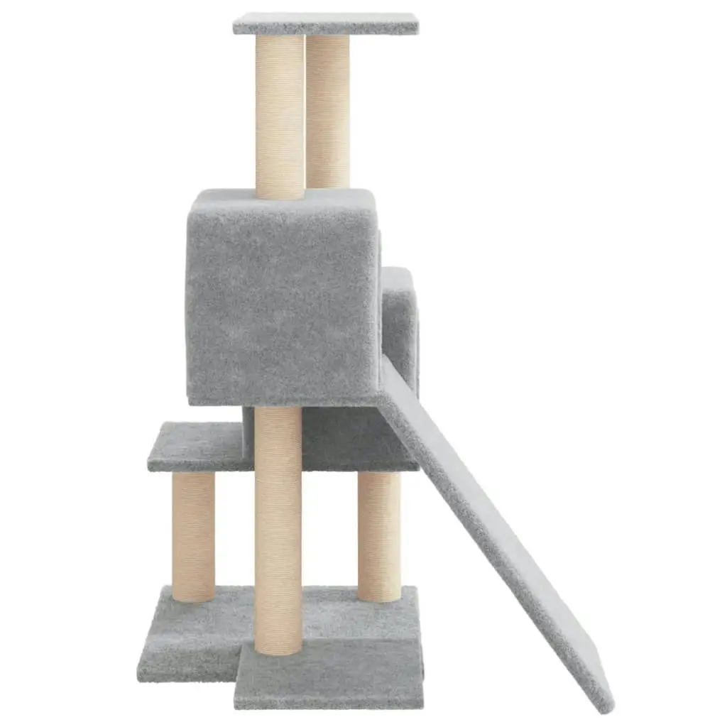 Cat Tree with Sisal Scratching Posts Light Grey 82 cm 171778