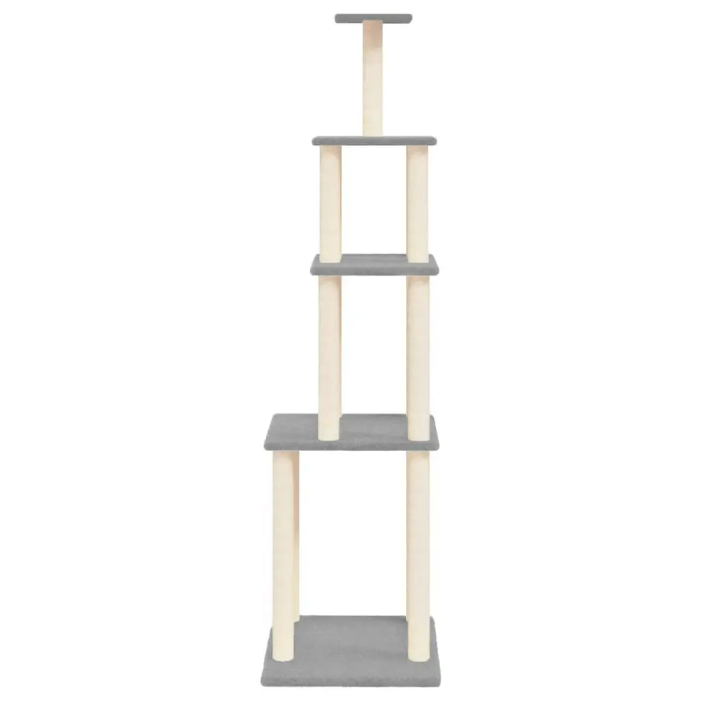 Cat Tree with Sisal Scratching Posts Light Grey 183 cm 171745