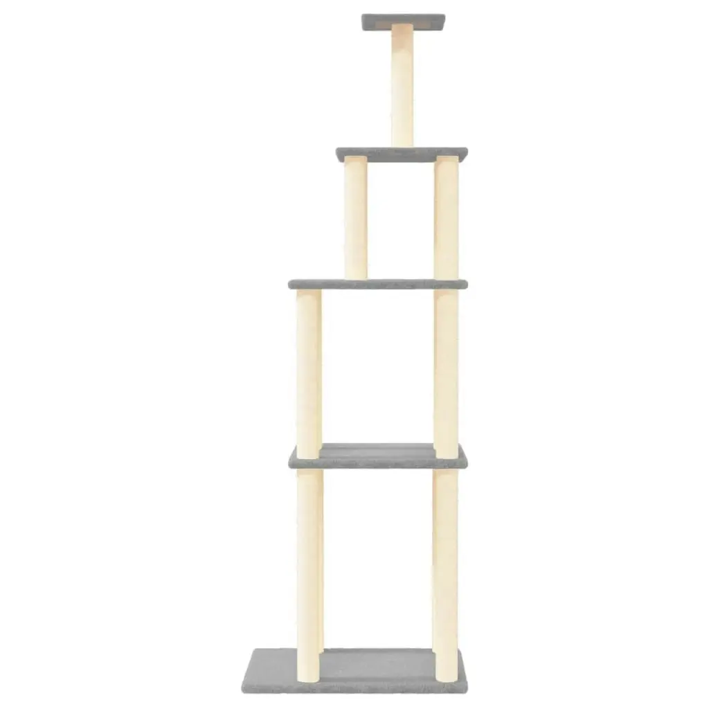 Cat Tree with Sisal Scratching Posts Light Grey 183 cm 171745