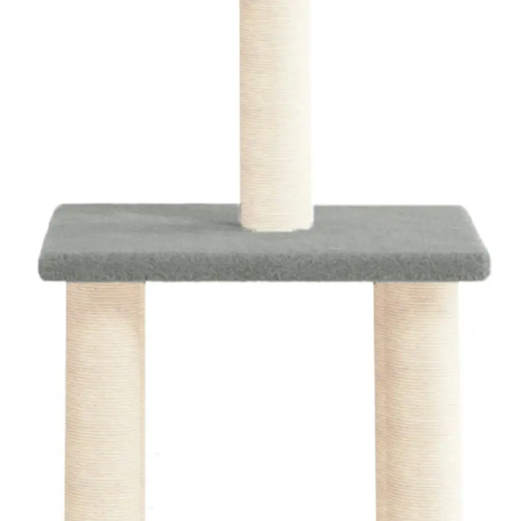 Cat Tree with Sisal Scratching Posts Light Grey 85.5 cm 171739