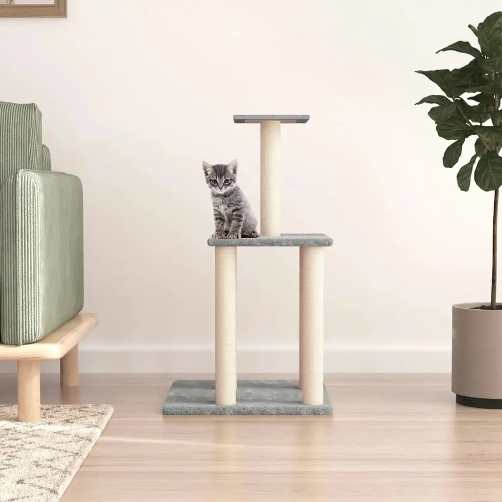 Cat Tree with Sisal Scratching Posts Light Grey 85.5 cm 171739