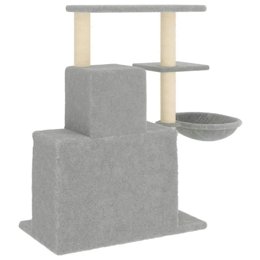 Cat Tree with Sisal Scratching Posts Light Grey 83 cm 171766