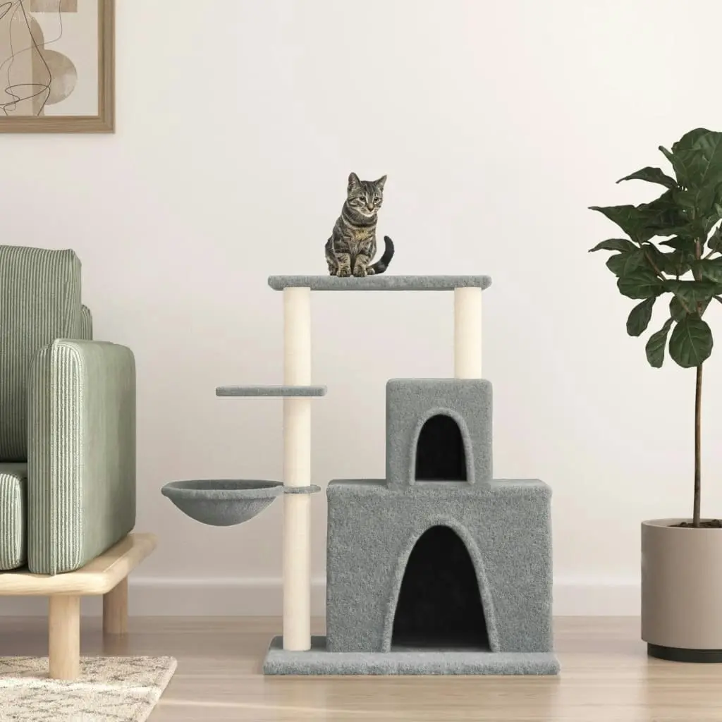 Cat Tree with Sisal Scratching Posts Light Grey 83 cm 171766