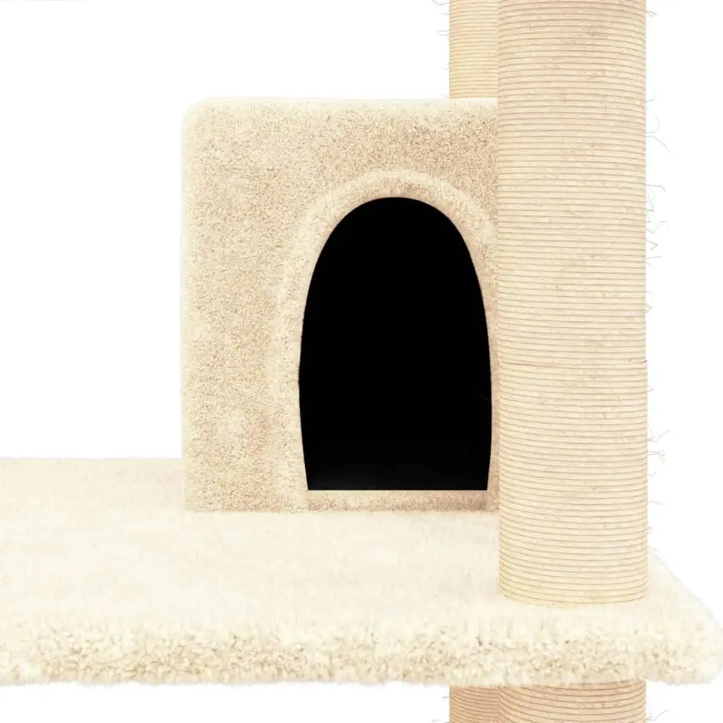 Cat Tree with Sisal Scratching Posts Cream 162 cm 171633