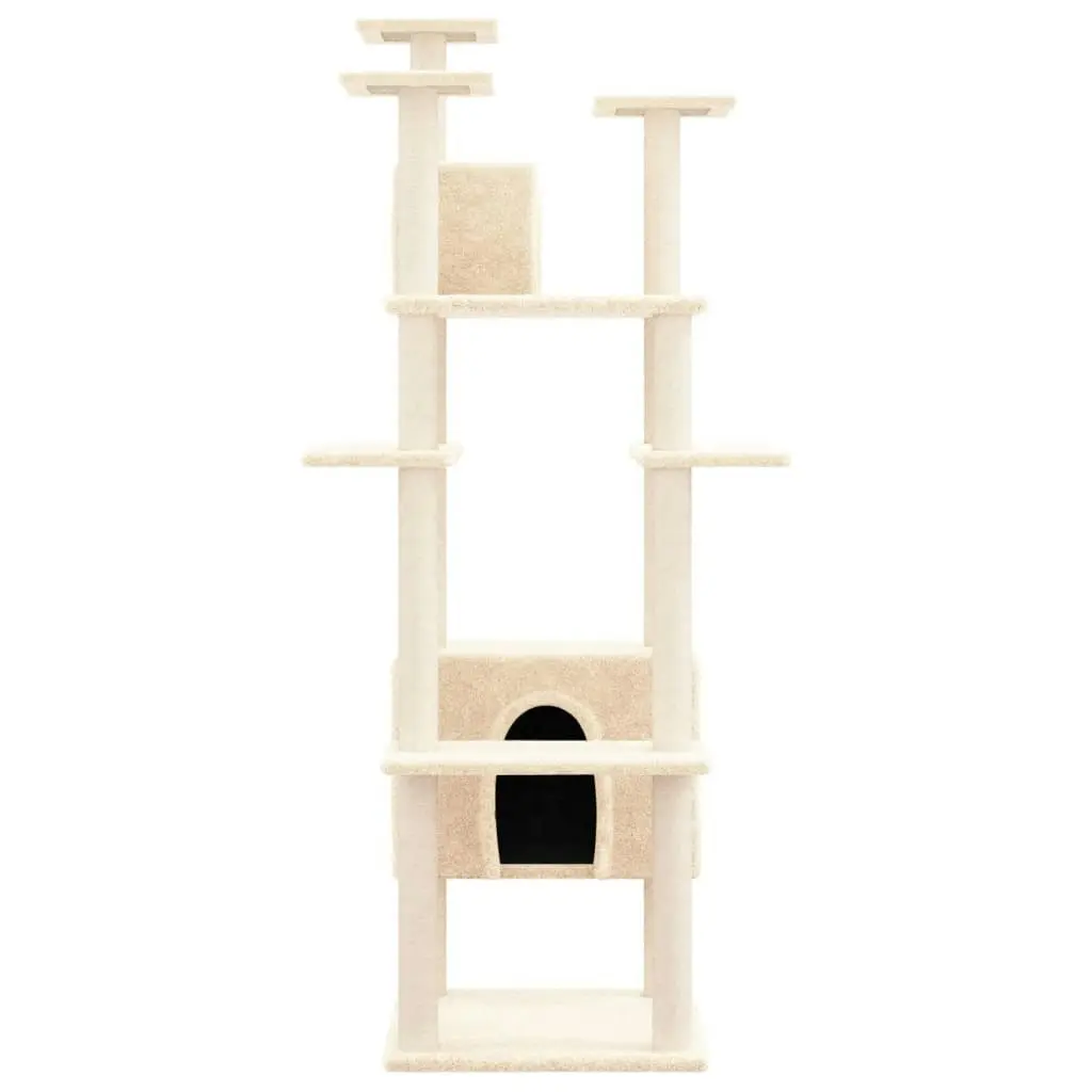 Cat Tree with Sisal Scratching Posts Cream 162 cm 171633