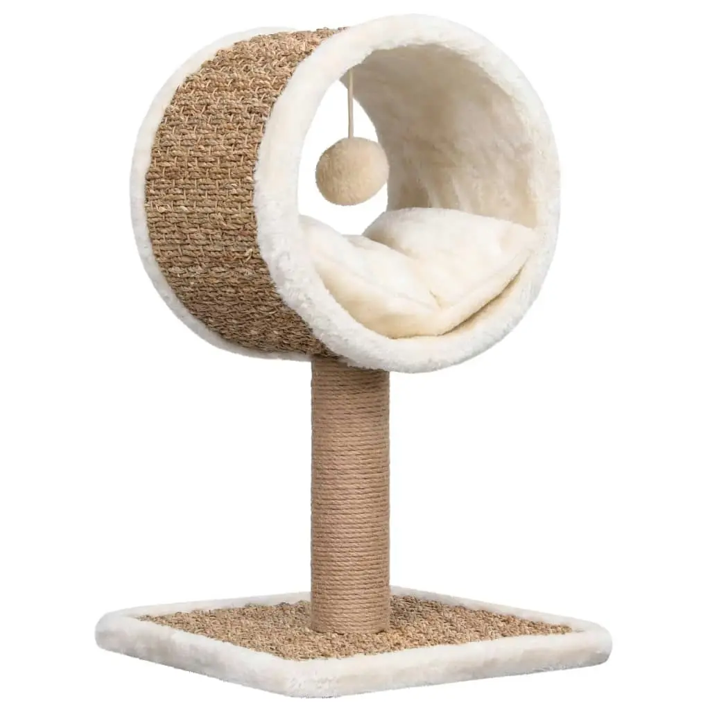 Cat Tree with Top Tunnel and Toy 56 cm Seagrass 170973