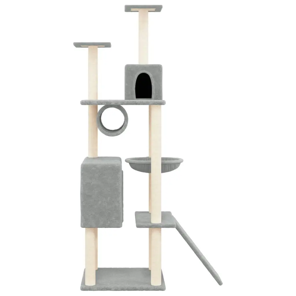 Cat Tree with Sisal Scratching Posts Light Grey 168 cm 171700