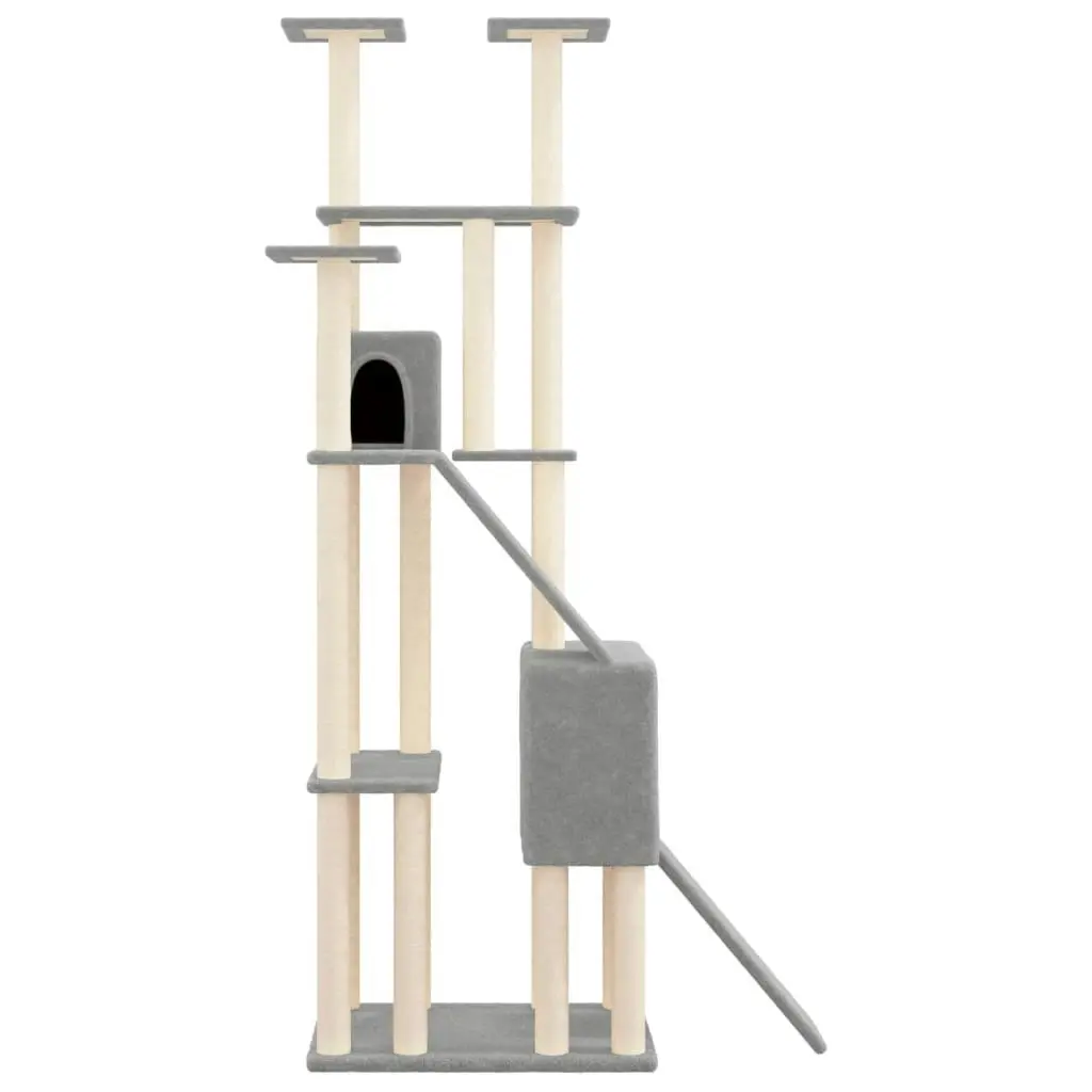 Cat Tree with Sisal Scratching Posts Light Grey 190 cm 171649