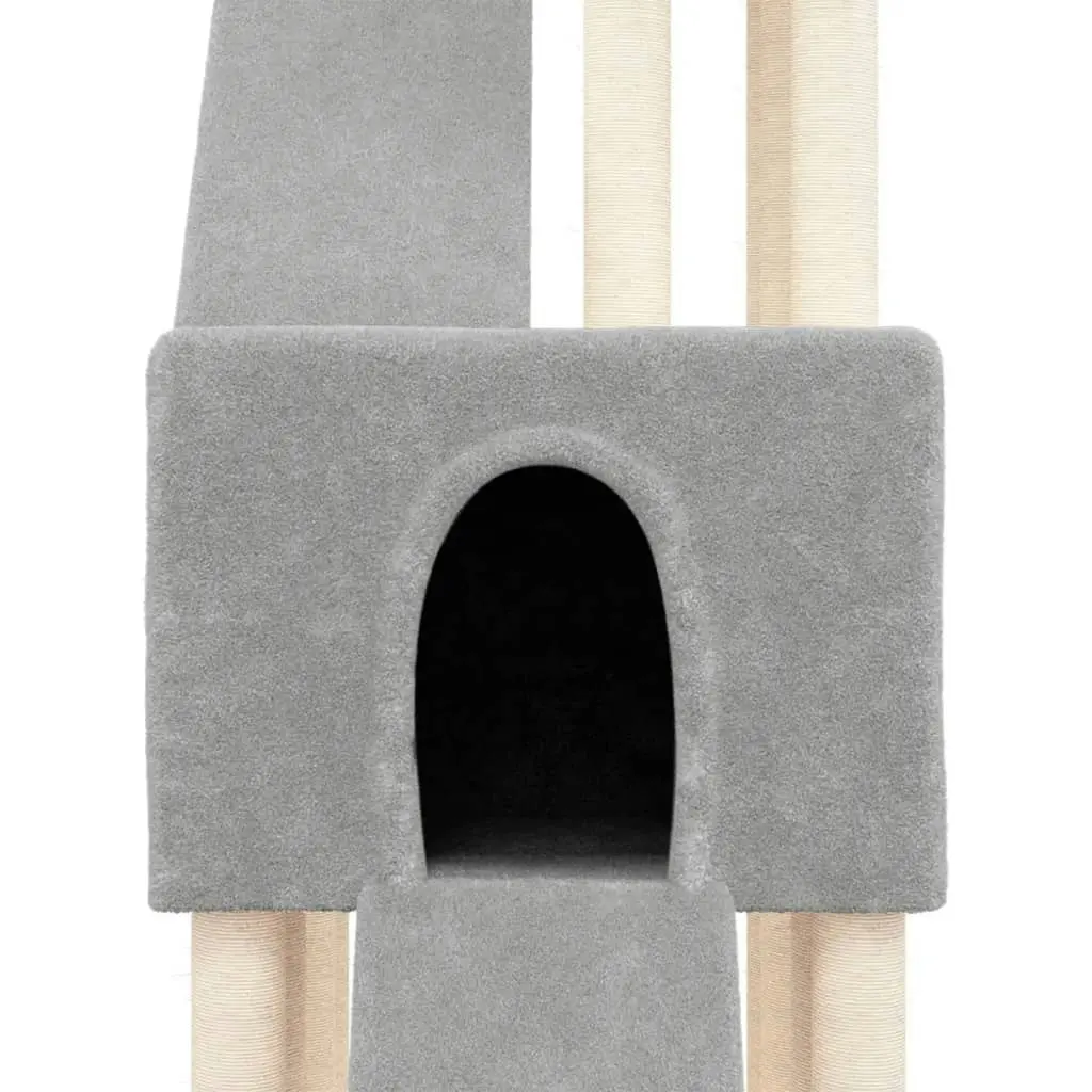 Cat Tree with Sisal Scratching Posts Light Grey 190 cm 171649