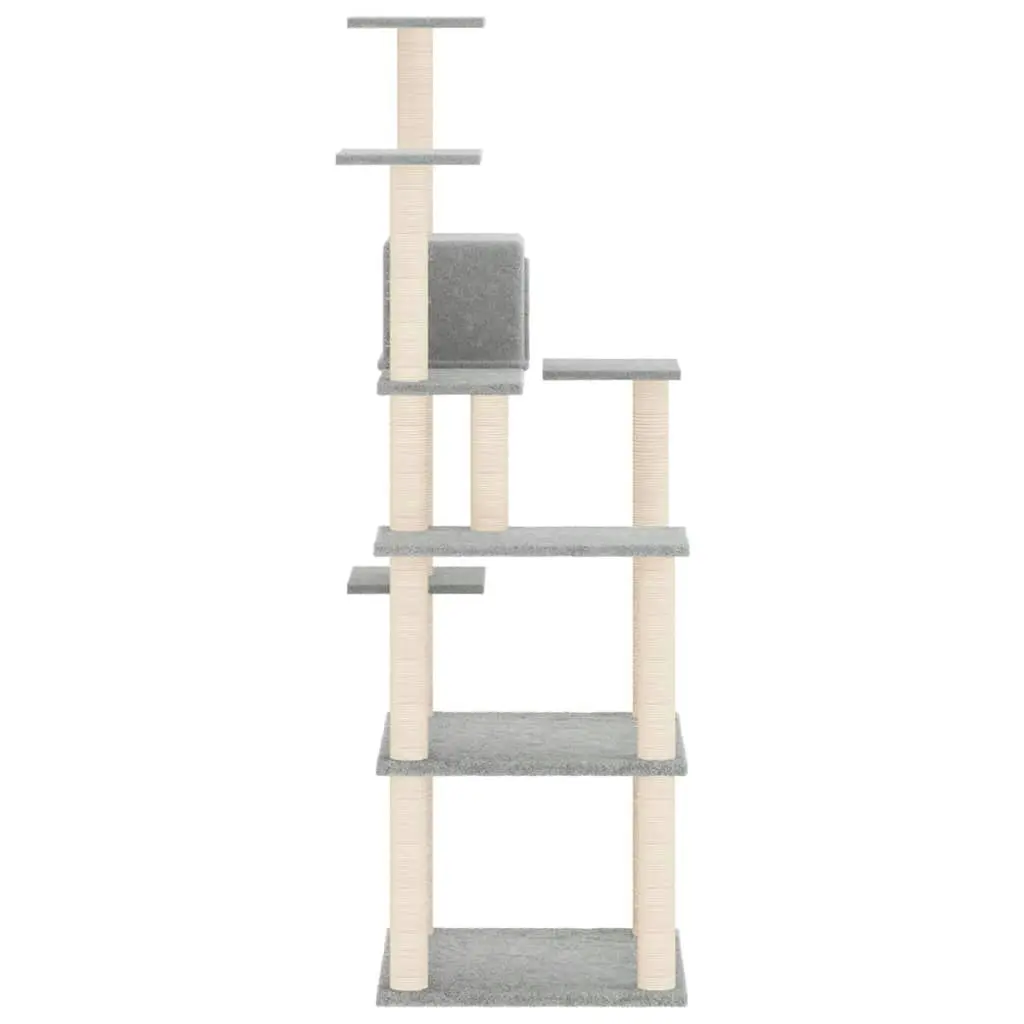 Cat Tree with Sisal Scratching Posts Light Grey 153 cm 171637