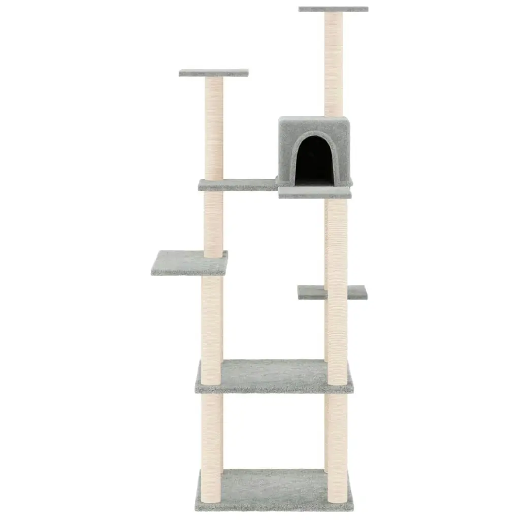 Cat Tree with Sisal Scratching Posts Light Grey 153 cm 171637