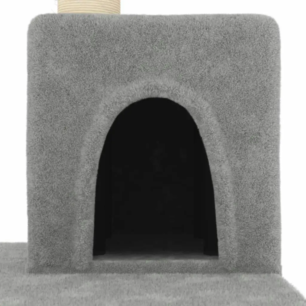 Cat Tree with Sisal Scratching Posts Light Grey 123 cm 171784