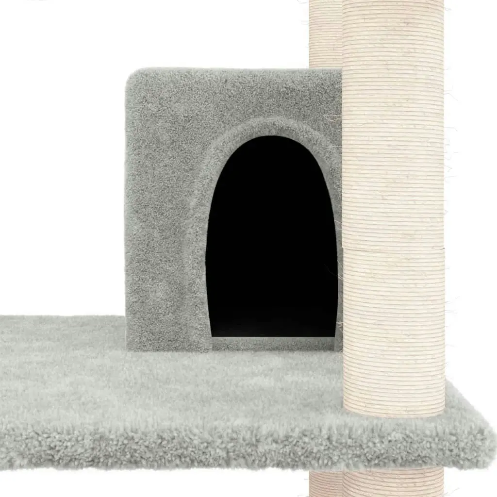 Cat Tree with Sisal Scratching Posts Light Grey 162 cm 171634