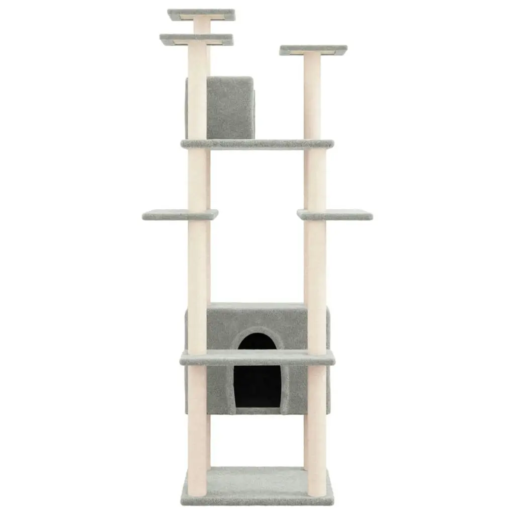 Cat Tree with Sisal Scratching Posts Light Grey 162 cm 171634