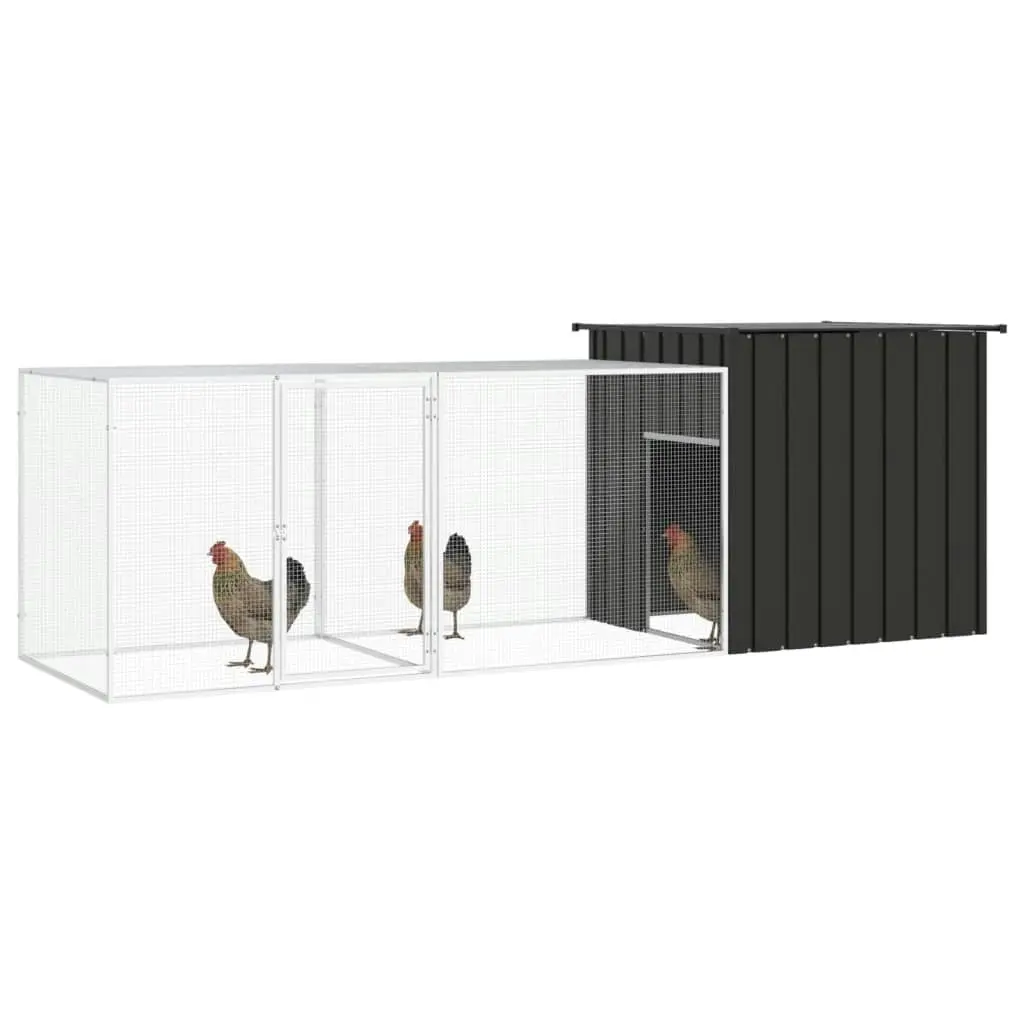 Chicken Cage Anthracite 300x91x100 cm Galvanised Steel 3106452