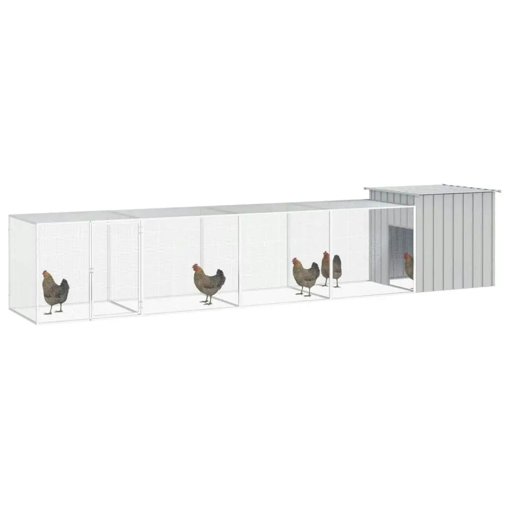 Chicken Cage Grey 500x91x100 cm Galvanised Steel 3106462