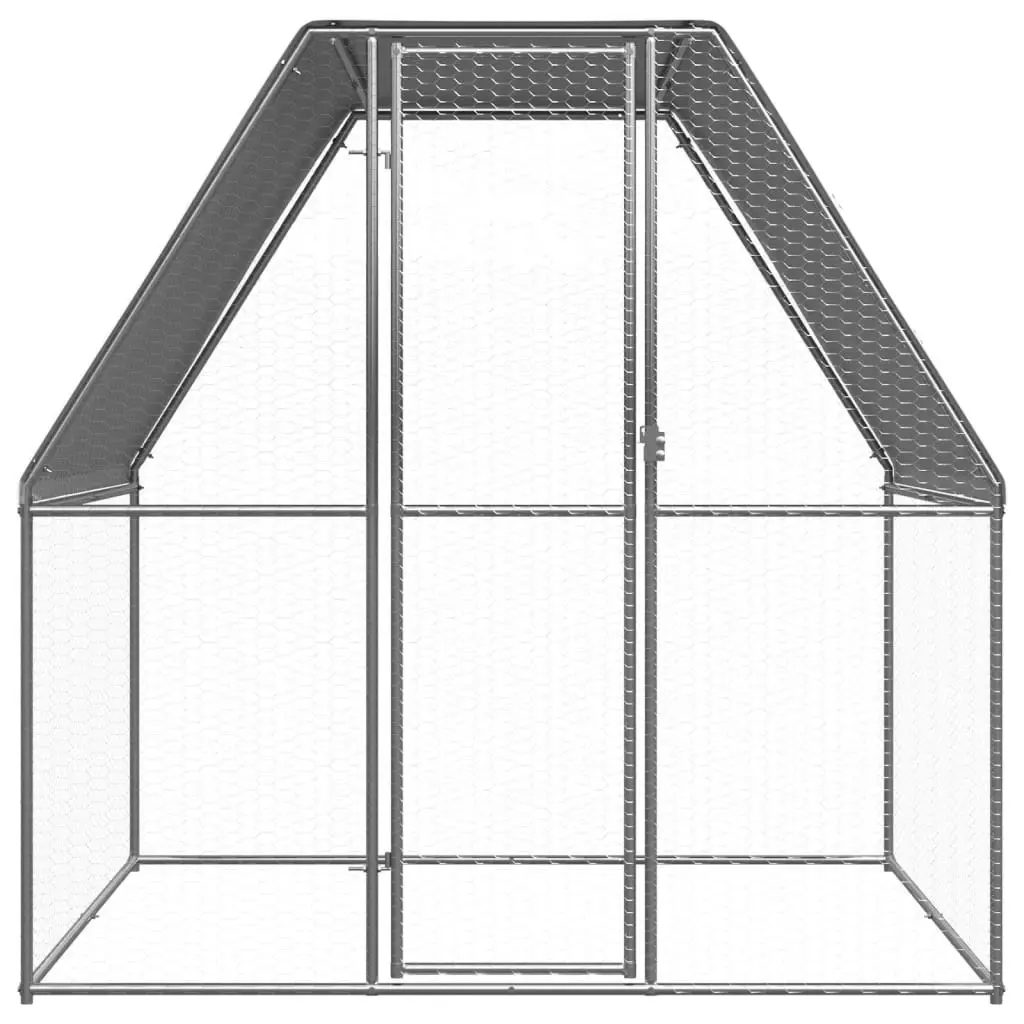 Chicken Cage Silver and Grey 2x2x2 m Galvanised Steel 155886