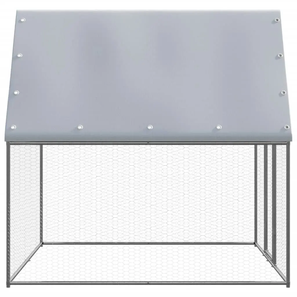 Chicken Cage Silver and Grey 2x2x2 m Galvanised Steel 155886