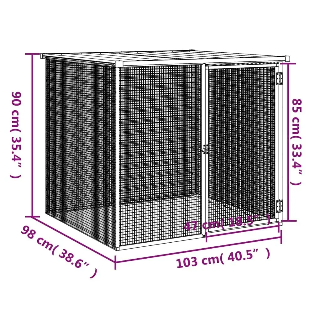 Chicken Cage with Roof Anthracite 103x98x90 cm Galvanised Steel 172337