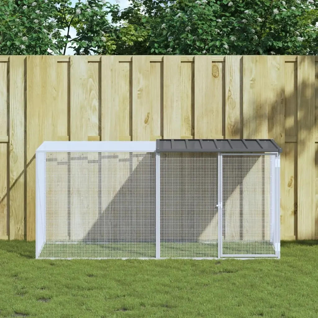 Chicken Cage with Roof Anthracite 203x98x90 cm Galvanised Steel 3189039