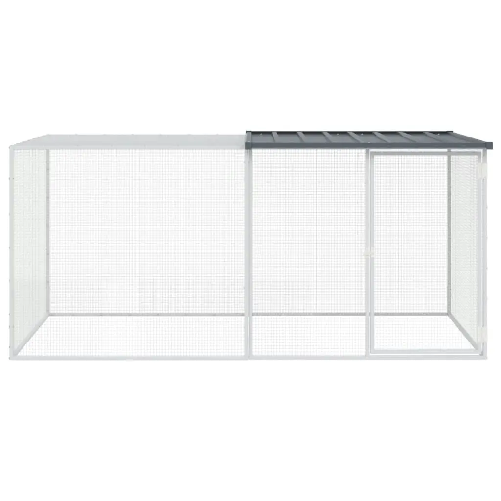 Chicken Cage with Roof Anthracite 203x98x90 cm Galvanised Steel 3189039