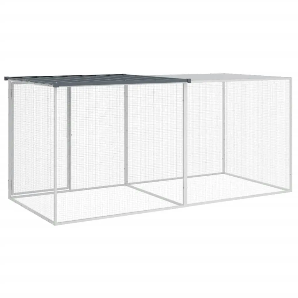 Chicken Cage with Roof Anthracite 203x98x90 cm Galvanised Steel 3189039