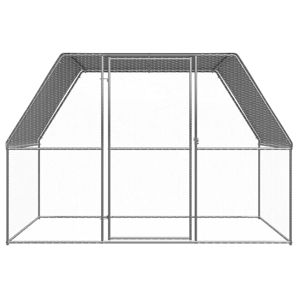 Chicken Cage Silver and Grey 3x2x2 m Galvanised Steel 155889