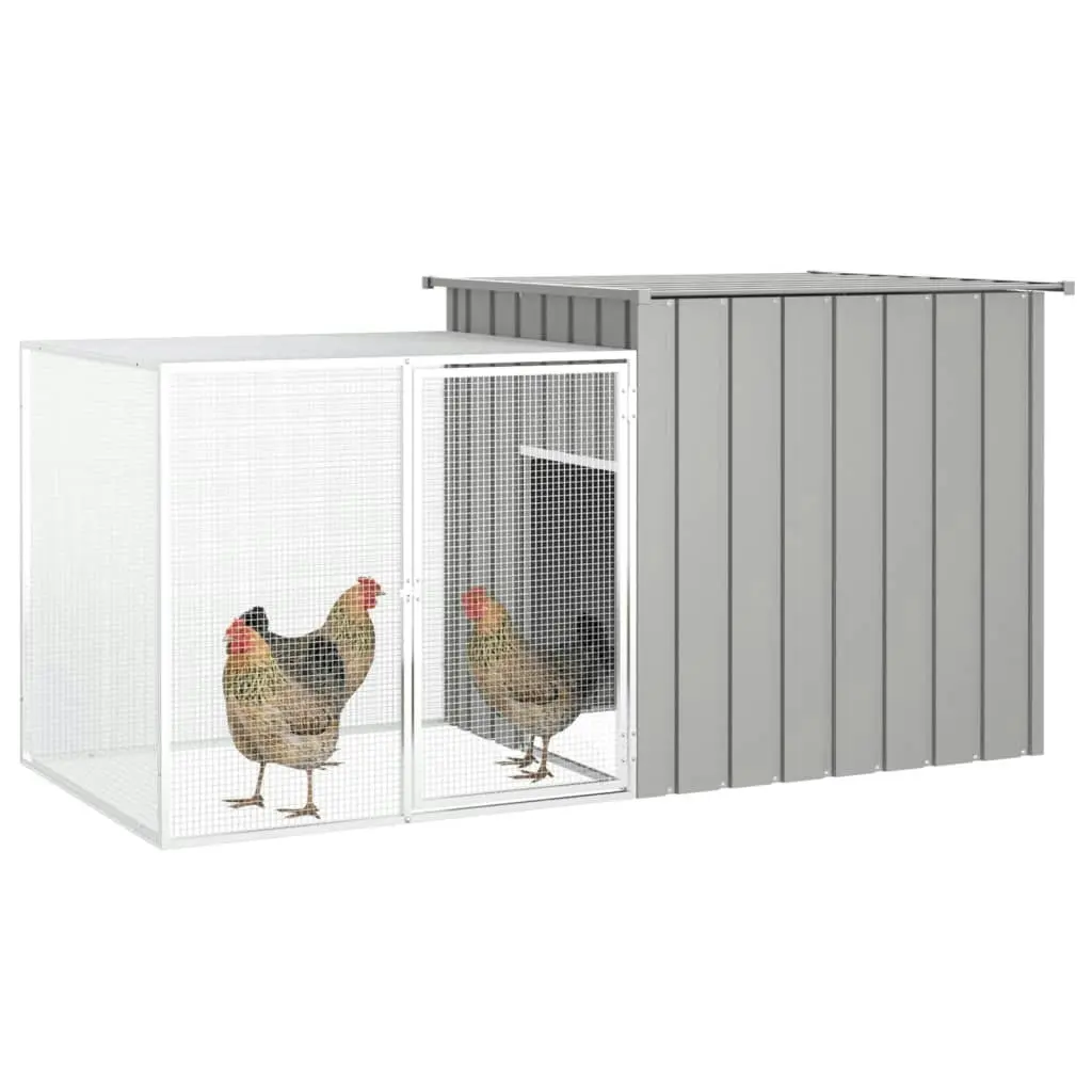 Chicken Cage Grey 200x91x100 cm Galvanised Steel 171546