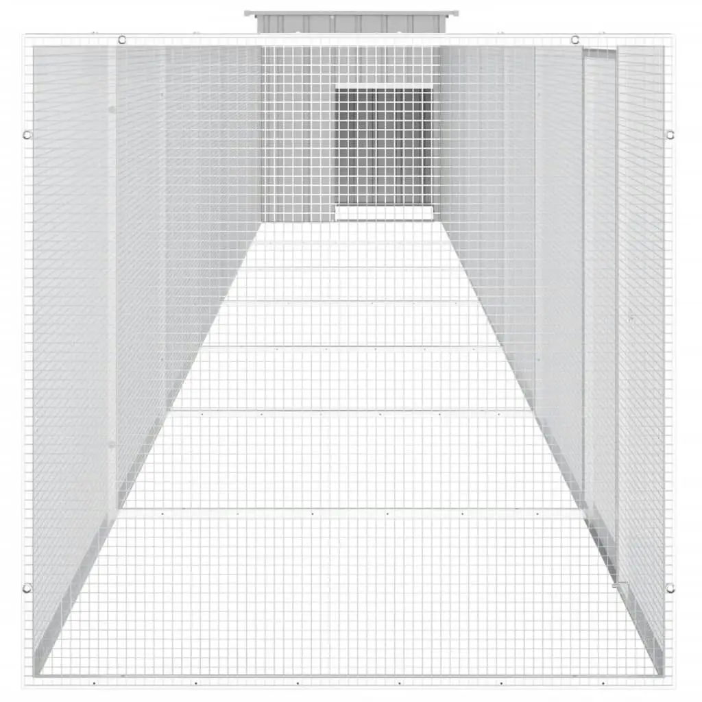 Chicken Cage Grey 700x91x100 cm Galvanised Steel 3106464