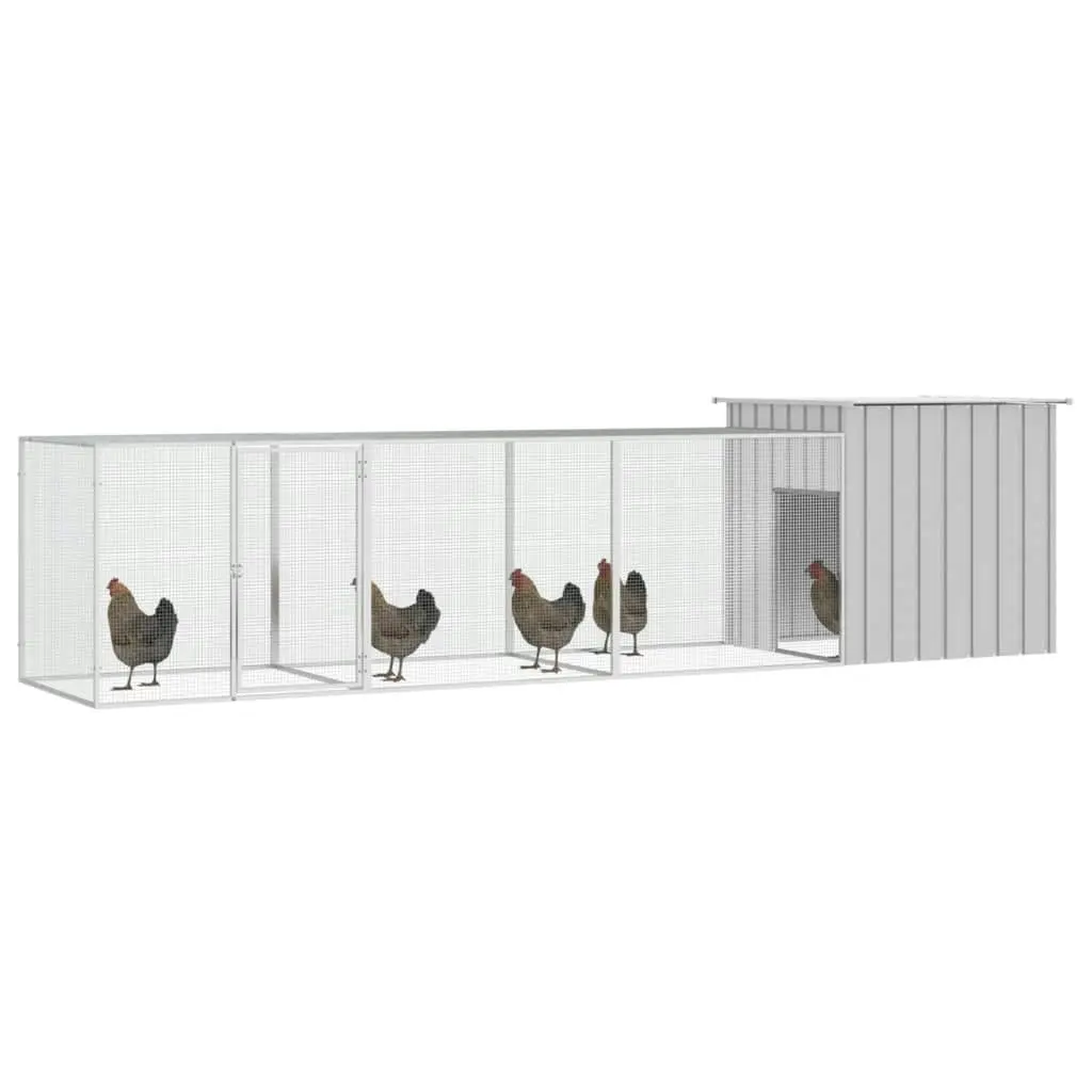 Chicken Cage Grey 400x91x100 cm Galvanised Steel 3106461