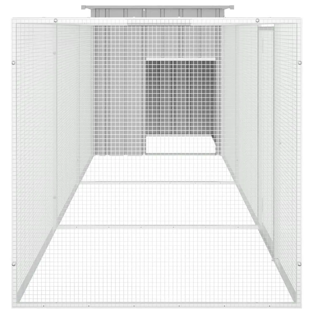 Chicken Cage Grey 400x91x100 cm Galvanised Steel 3106461