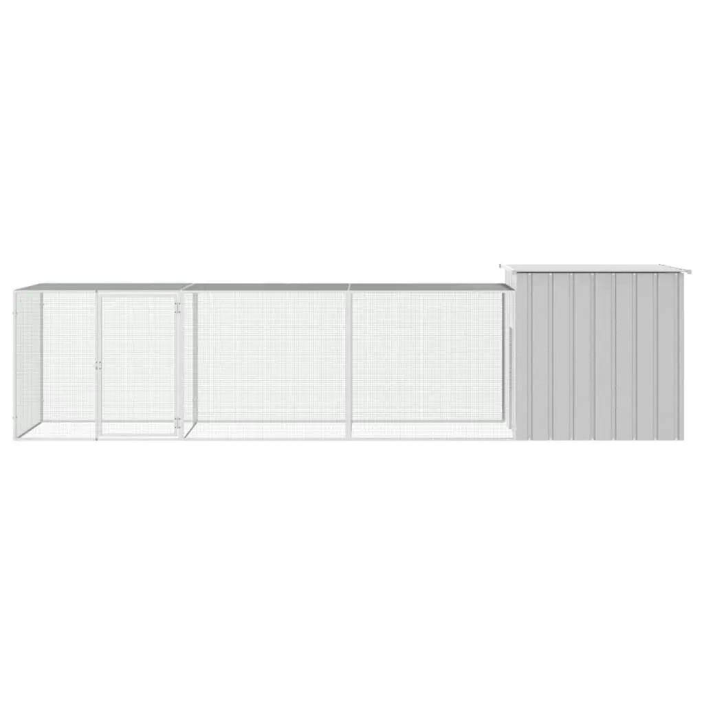 Chicken Cage Grey 400x91x100 cm Galvanised Steel 3106461