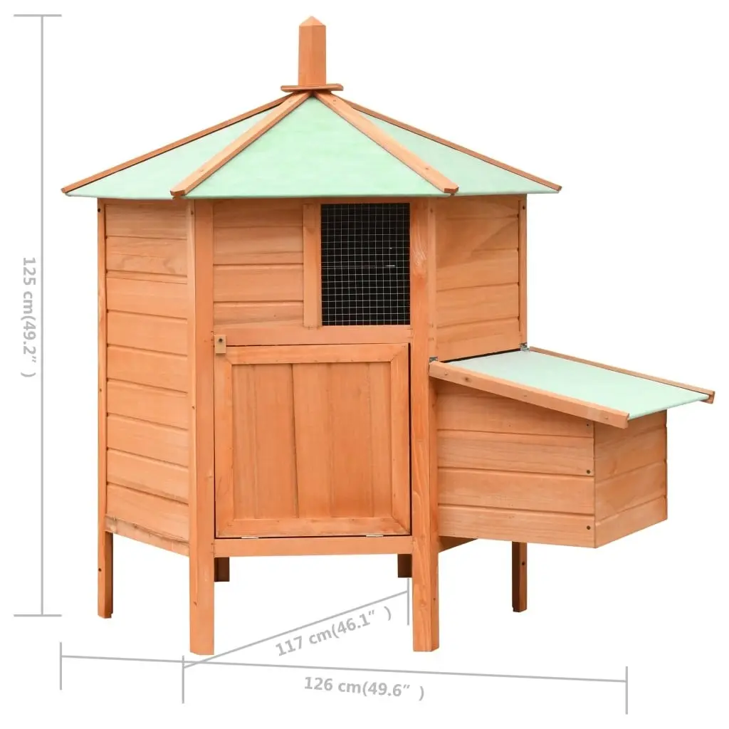 Chicken Cage Solid Pine & Fir Wood 126x117x125 cm 170645