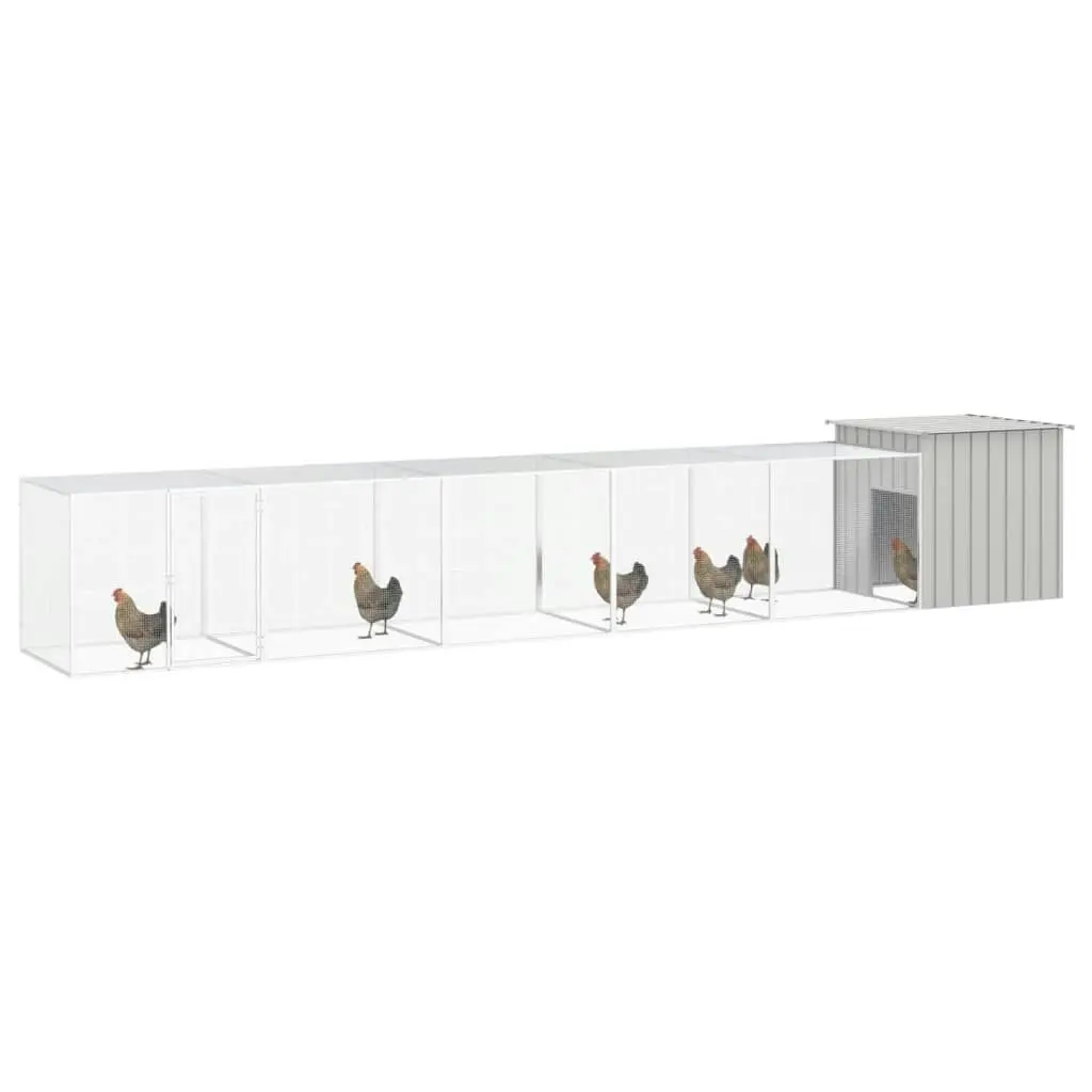 Chicken Cage Grey 600x91x100 cm Galvanised Steel 3106463