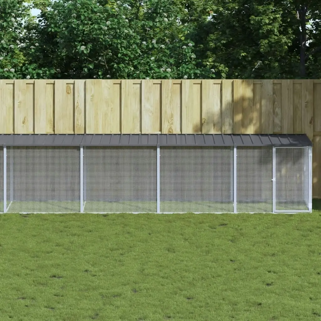 Chicken Cage with Roof Anthracite 803x98x90 cm Galvanised Steel 3189052