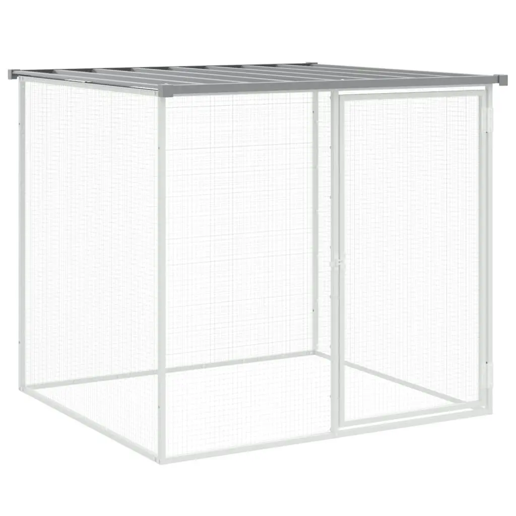 Chicken Cage with Roof Light Grey 1003x98x90 cm Galvanised Steel 3189048